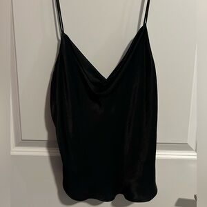 Zara Black Satin Cowlneck Camisole
